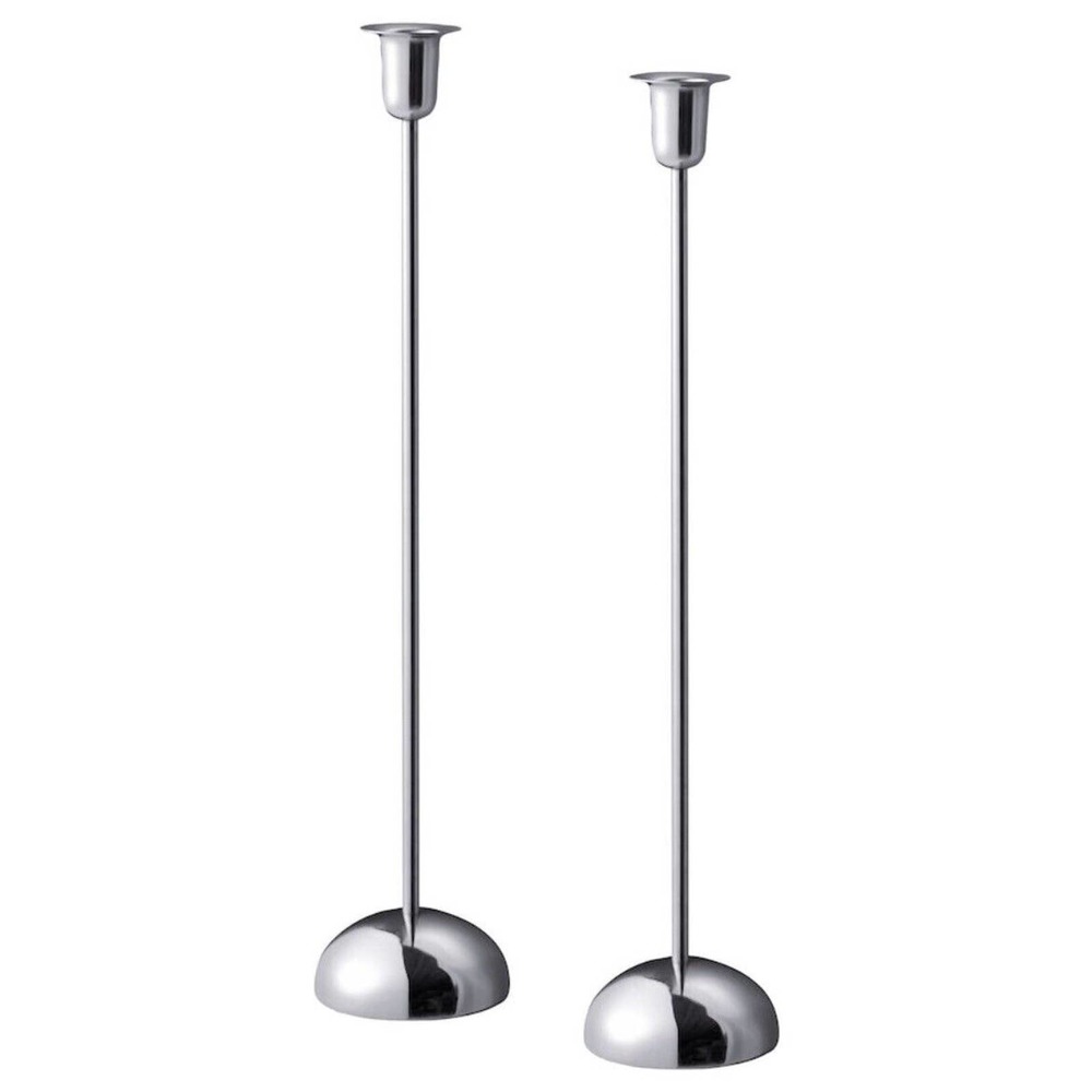 IKEA STOCKHOLM Candlesticks, Stainless Steel, 15 ¾” (902.482.85) NEW‎
